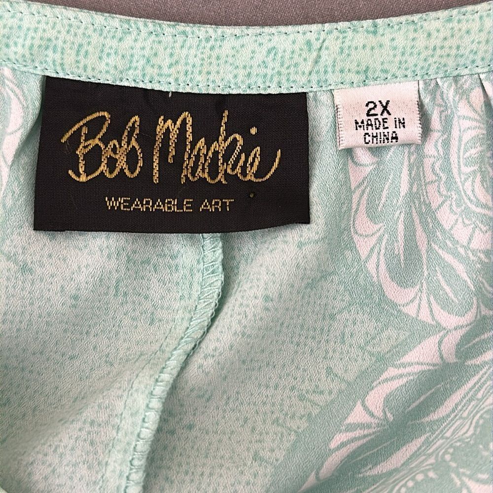 Bob Mackie 2X Cardigan Green Wearable Art LIKE NEW - Picture 10 of 11